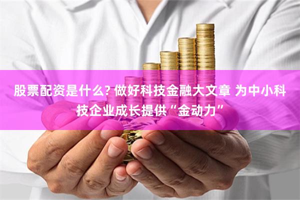 股票配资是什么? 做好科技金融大文章 为中小科技企业成长提供“金动力”